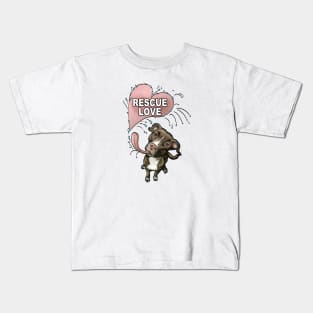 rescue love, pit bull, dog rescue Kids T-Shirt